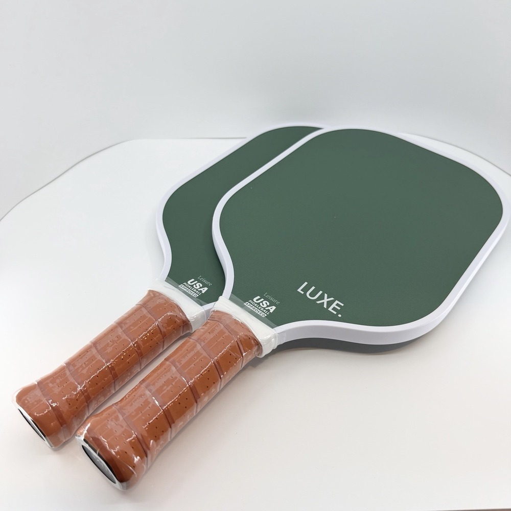 LUXE Leisure Pickleball Paddle Set Of 2- NEW Retail $120 Each Green + Edge Tape